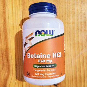 Now Foods Betaine HCL 648mg - 120 Vegan Capsules